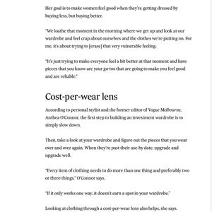 Build an ‘investment wardrobe’